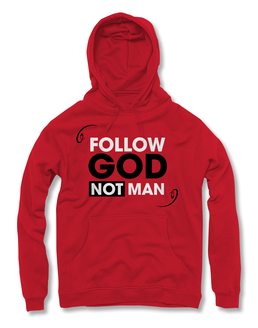 Follow God Not Man Black on Red Hoodie - NX Level Living 