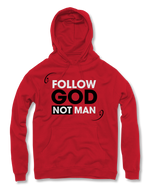 Follow God Not Man Black on Red Hoodie - NX Level Living 